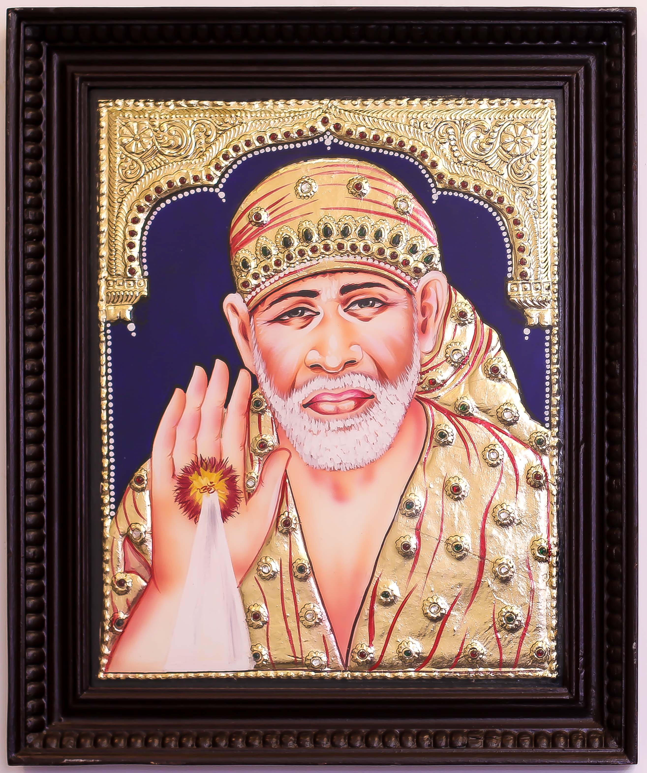 Sai Baba Gold Tanjore Painting