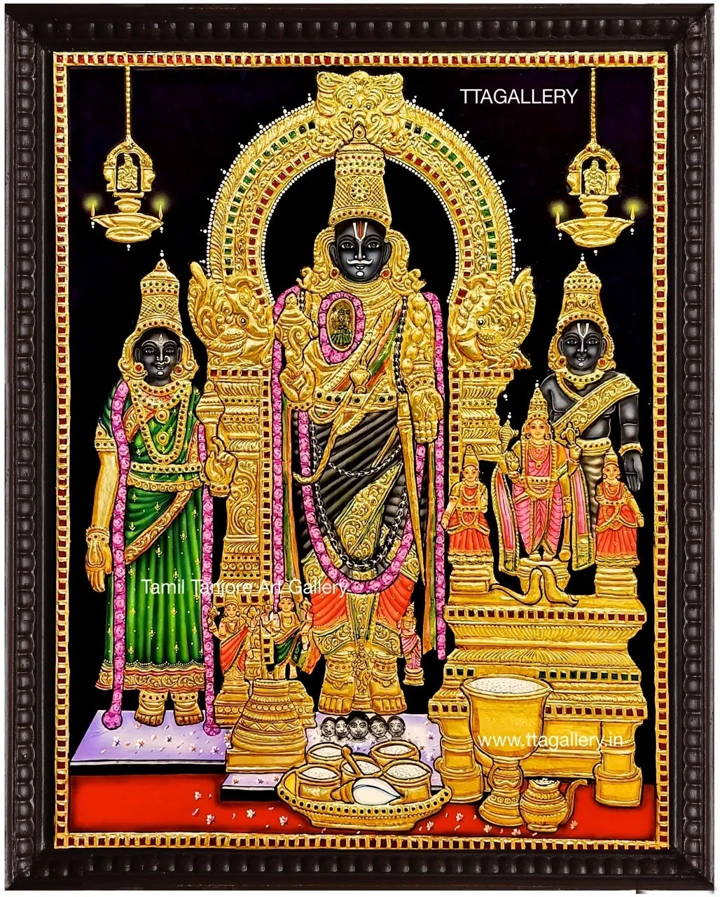 Parthasarathy Perumal Traditonal Tanjore Painting