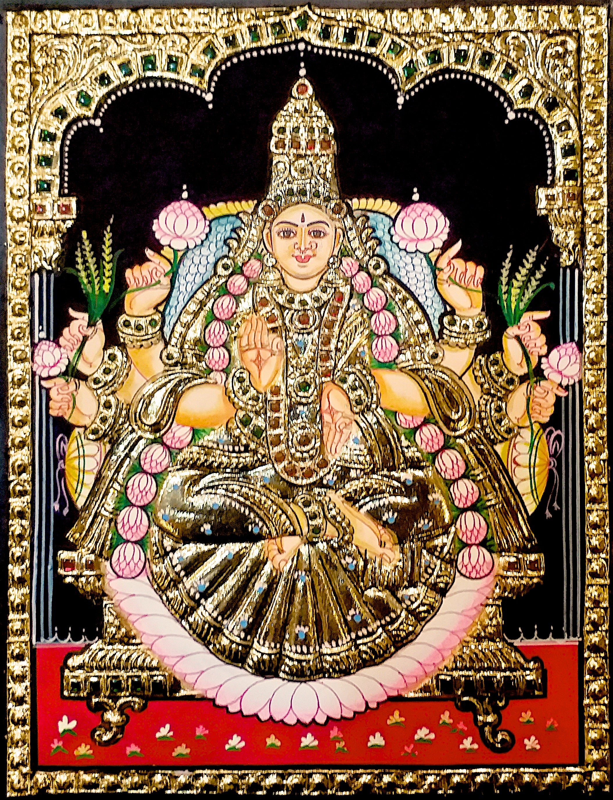 Dhanya Lakshmi Gold Tanjore Painting
