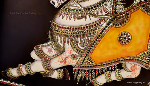 3D Ashvamedha Horse Tanjore Painting