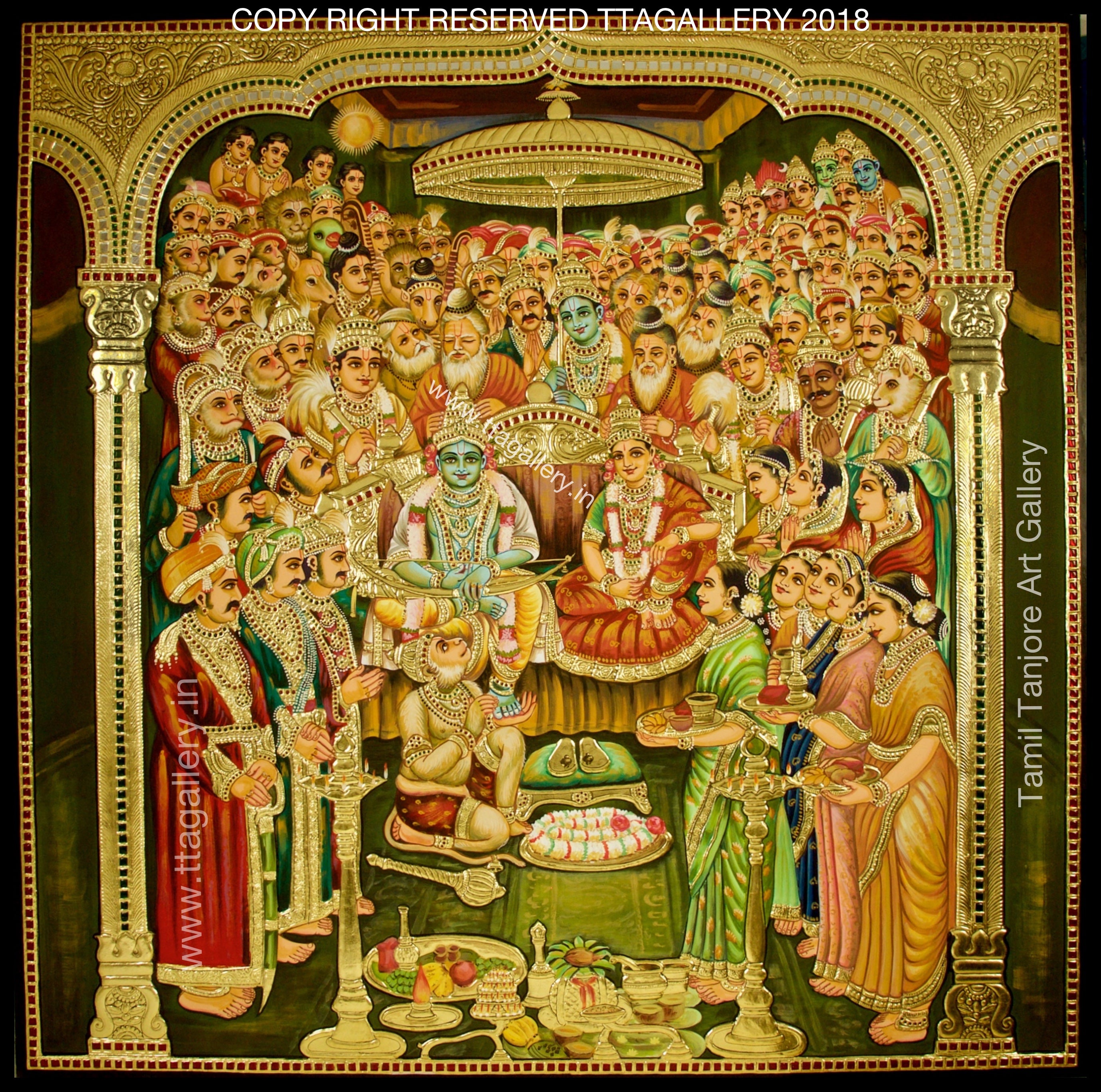 Grand - Ram Dharbar Tanjore Painting