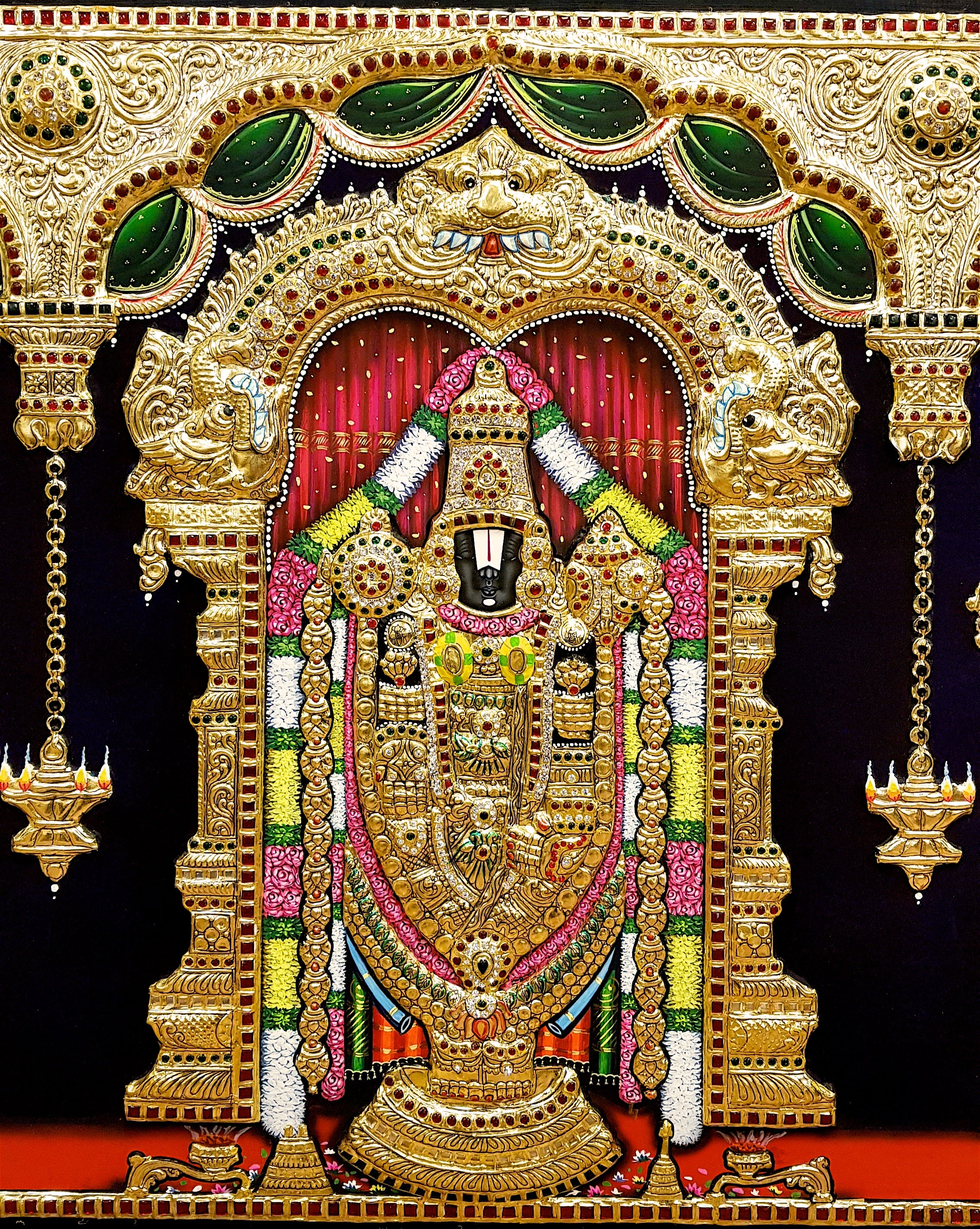 3D Balaji Full Tanjore Painting
