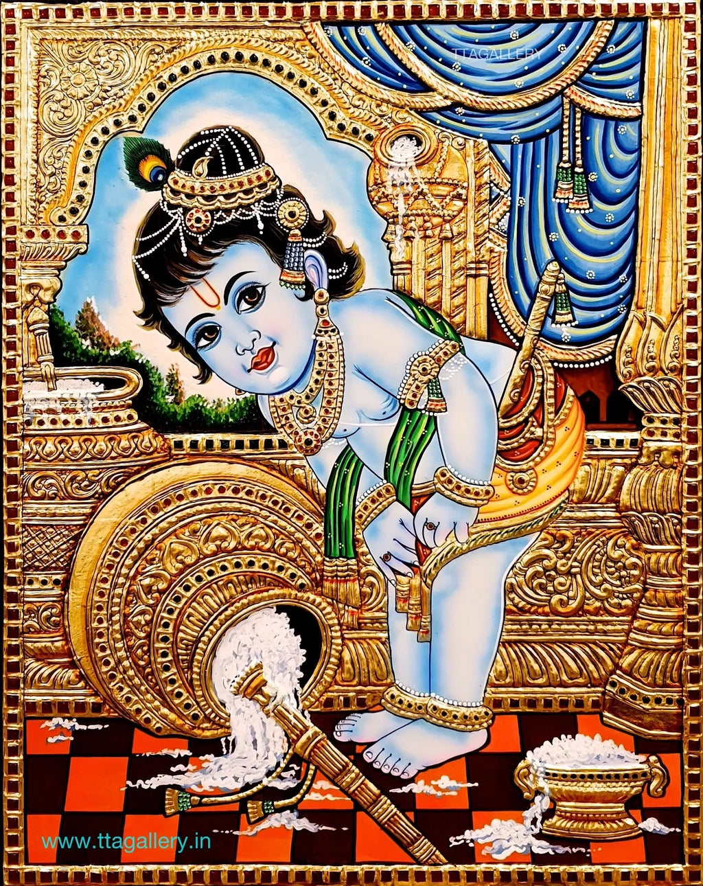 Butter Krishna Tanjore Painting