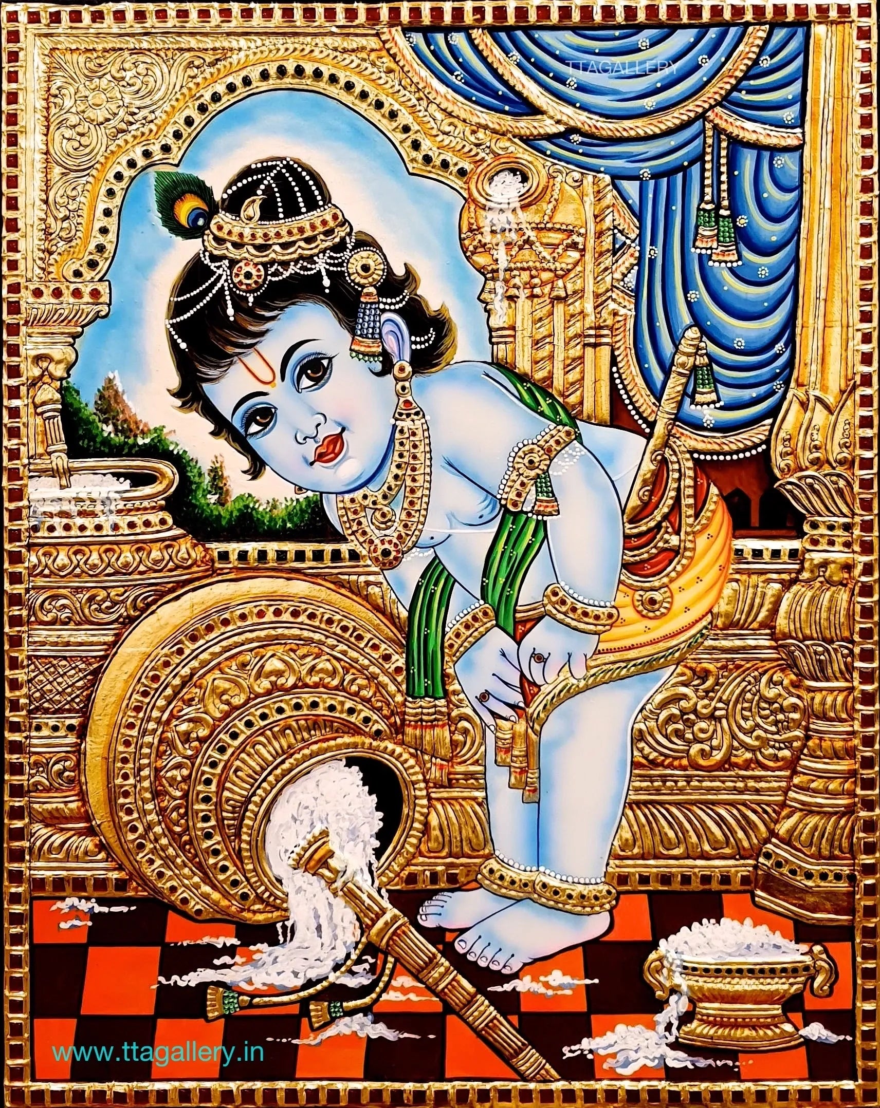 Butter Krishna Tanjore Painting