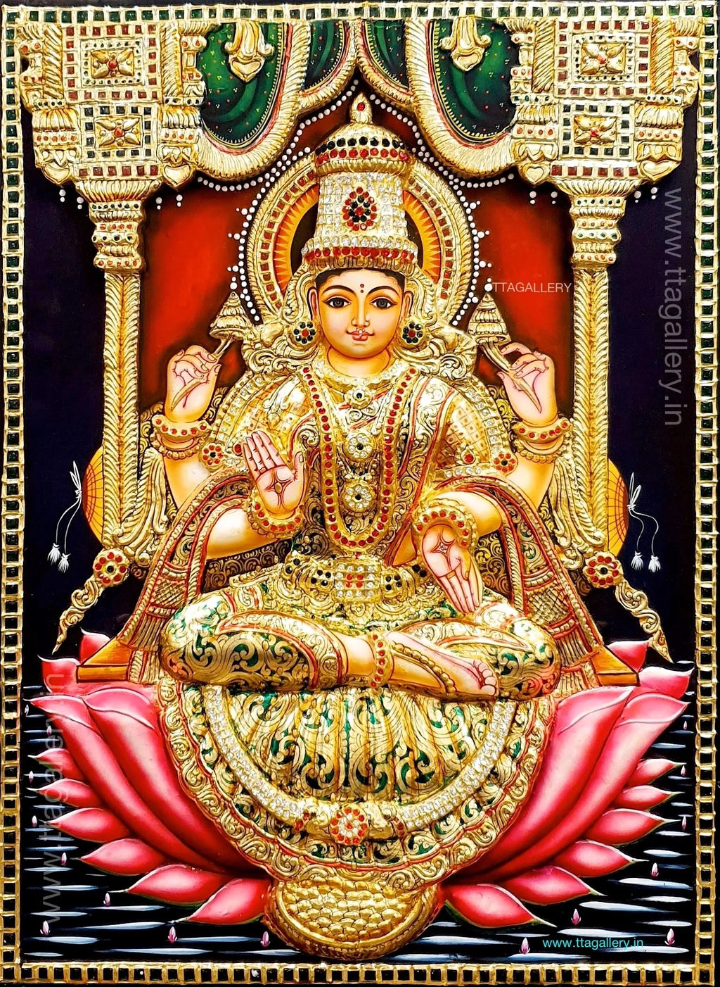 3D Gaja Lakshmi Tanjore Painting