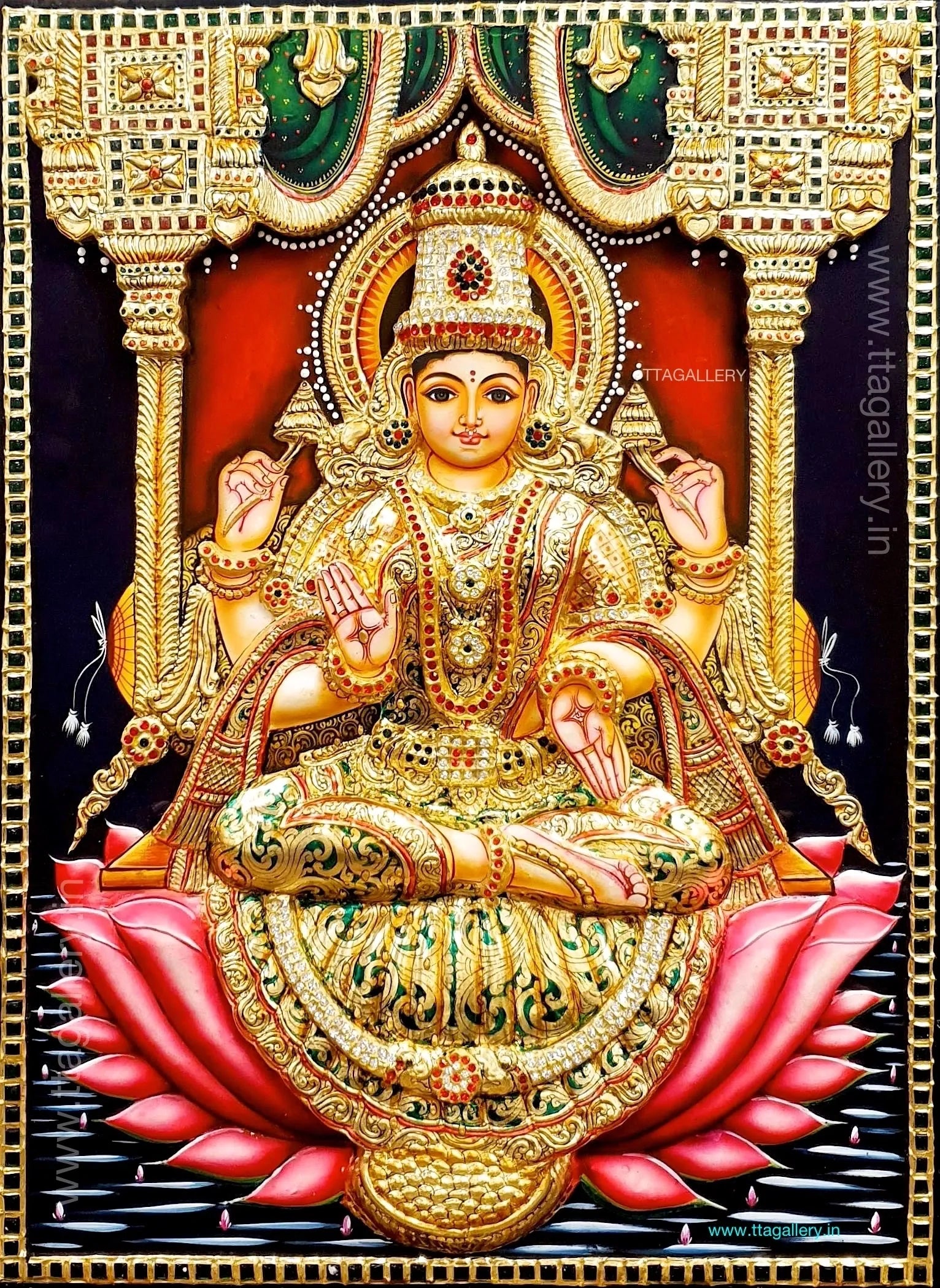 3D Gaja Lakshmi Tanjore Painting