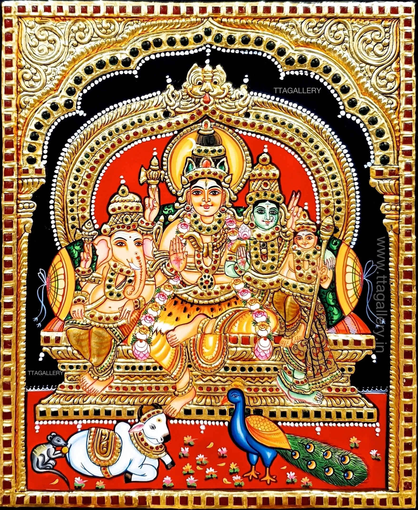 Shivan Family Tanjore Painting