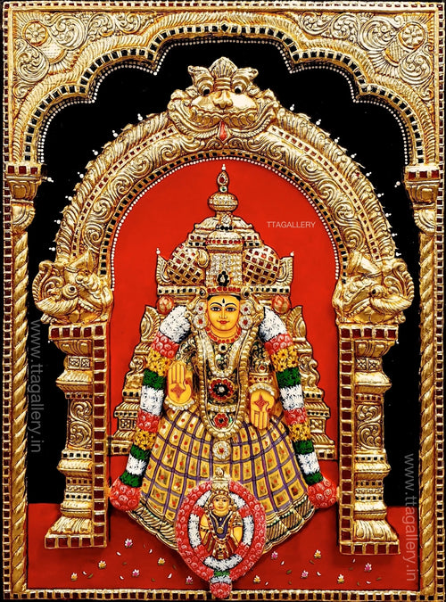 3D Mahalakshmi Amman Mahadhanapuram Tanjore Painting