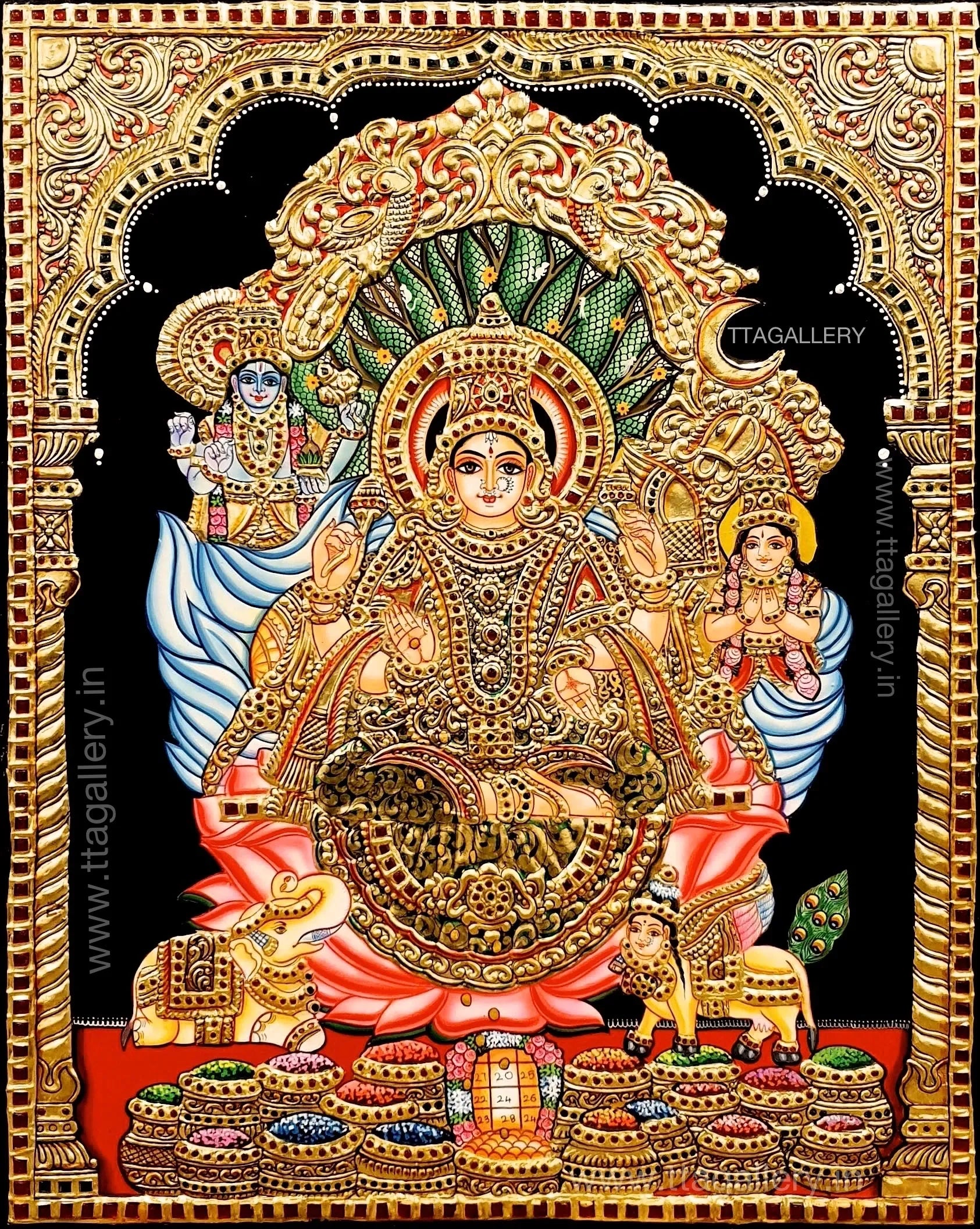 Guber Lakshmi Tanjore Painting