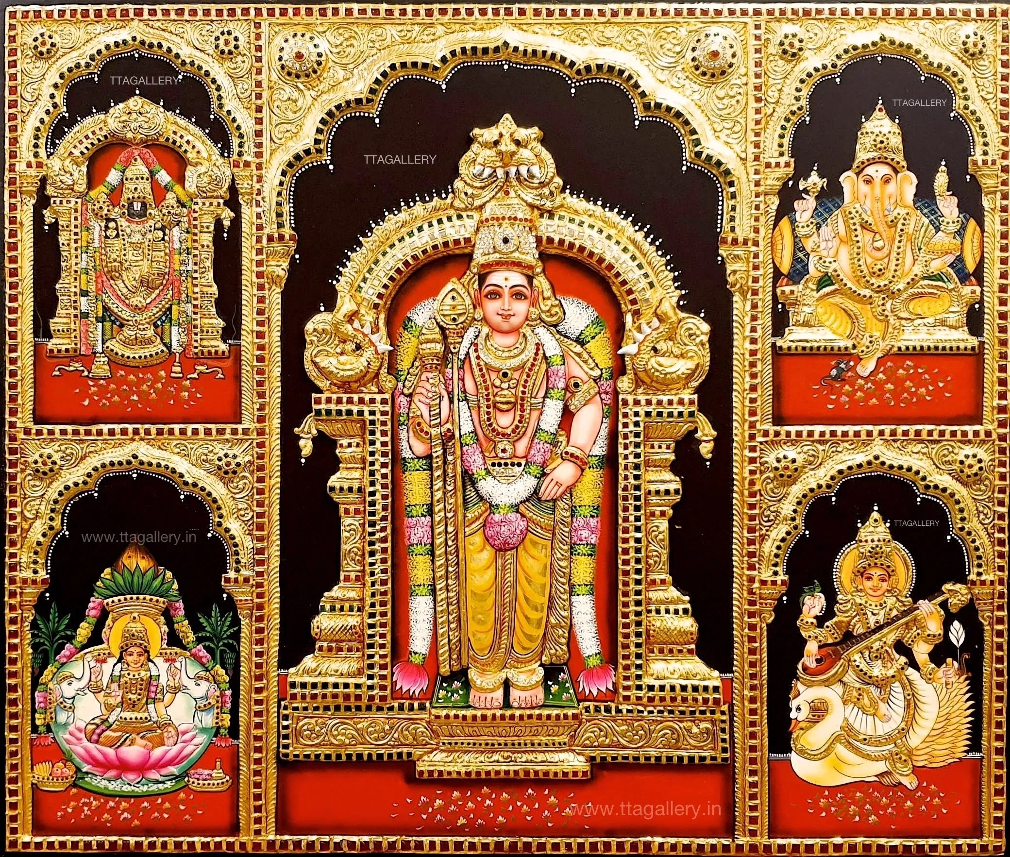 Pooja painting with Murugan 3d Painting