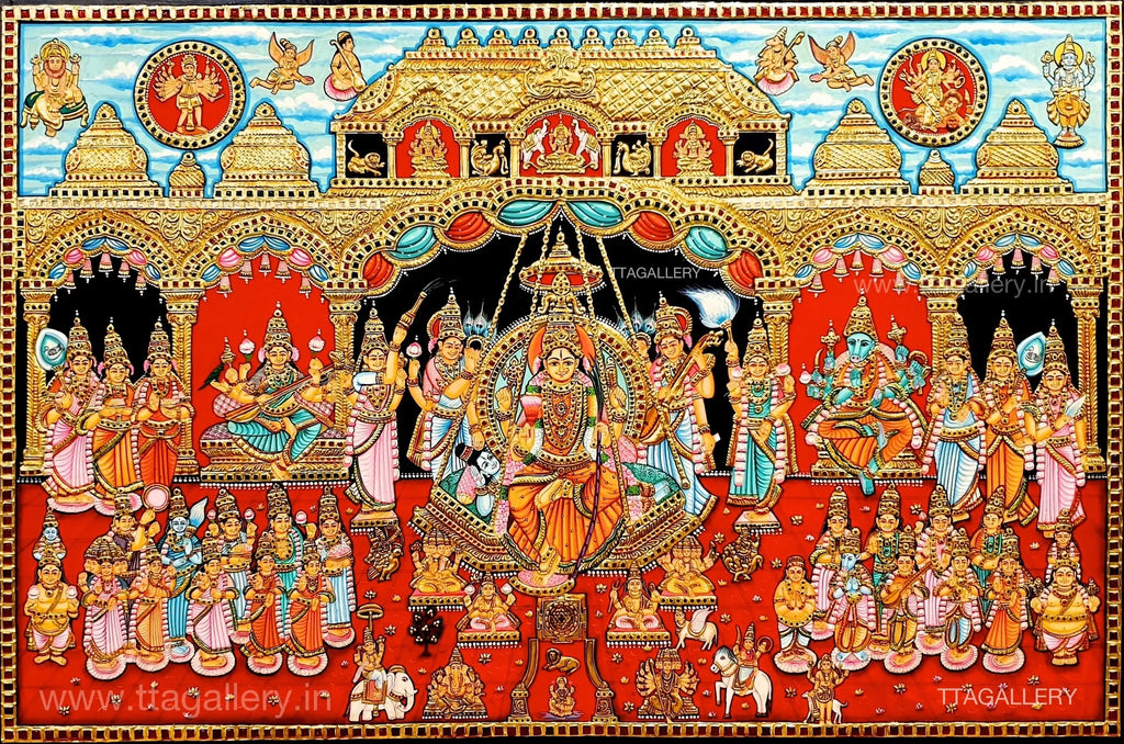 Lalitha Sahasranamam Tanjore Painting