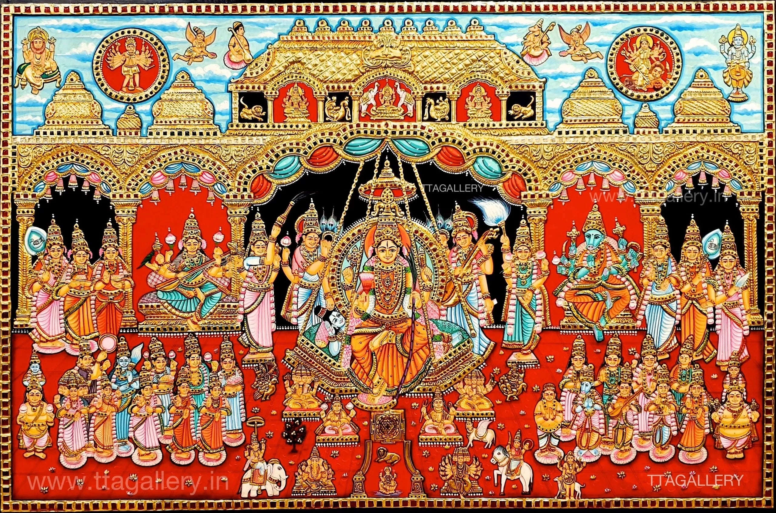 Lalitha Sahasranamam Tanjore Painting