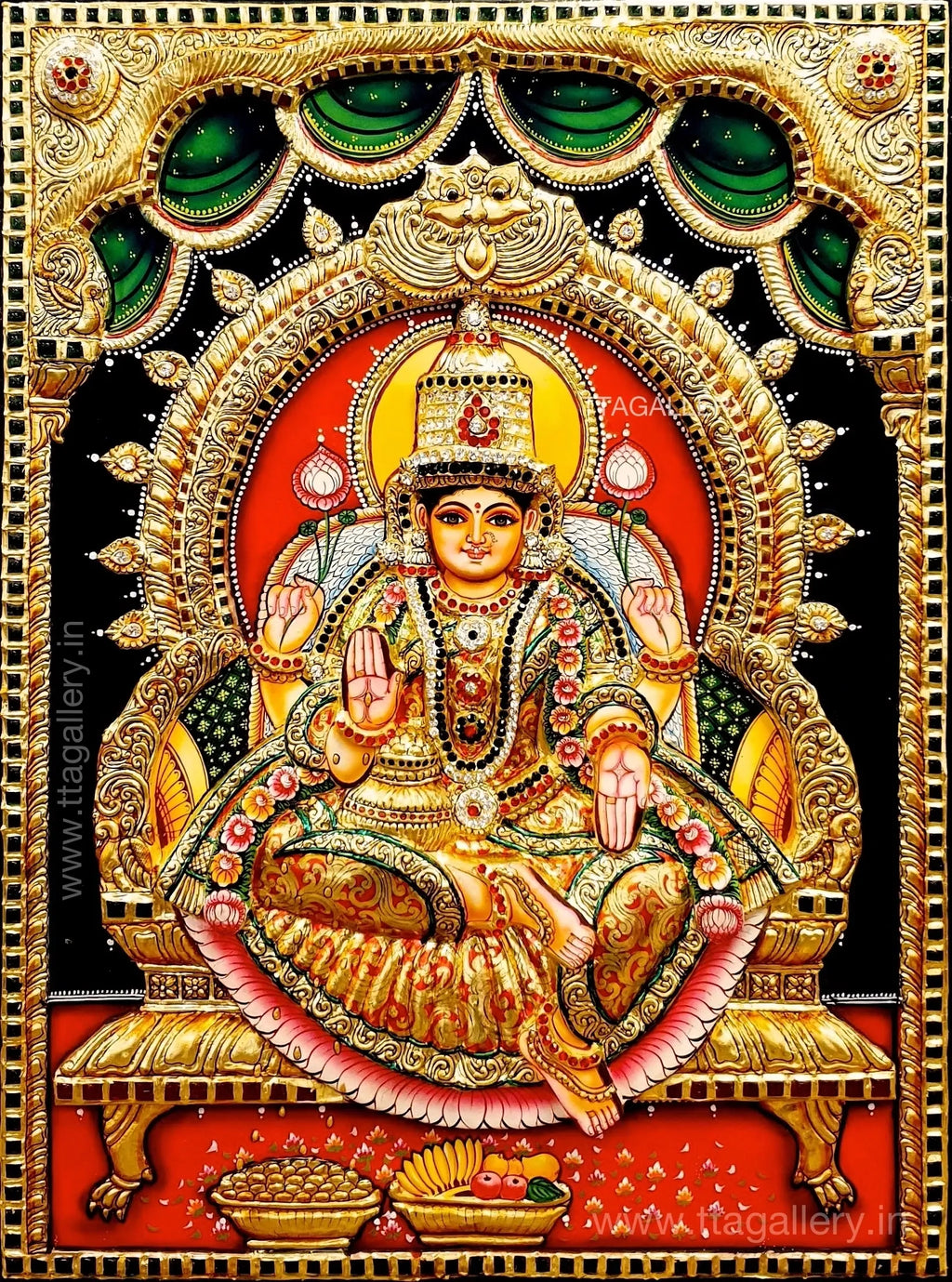 3D Gajalakshmi Tanjore Painting