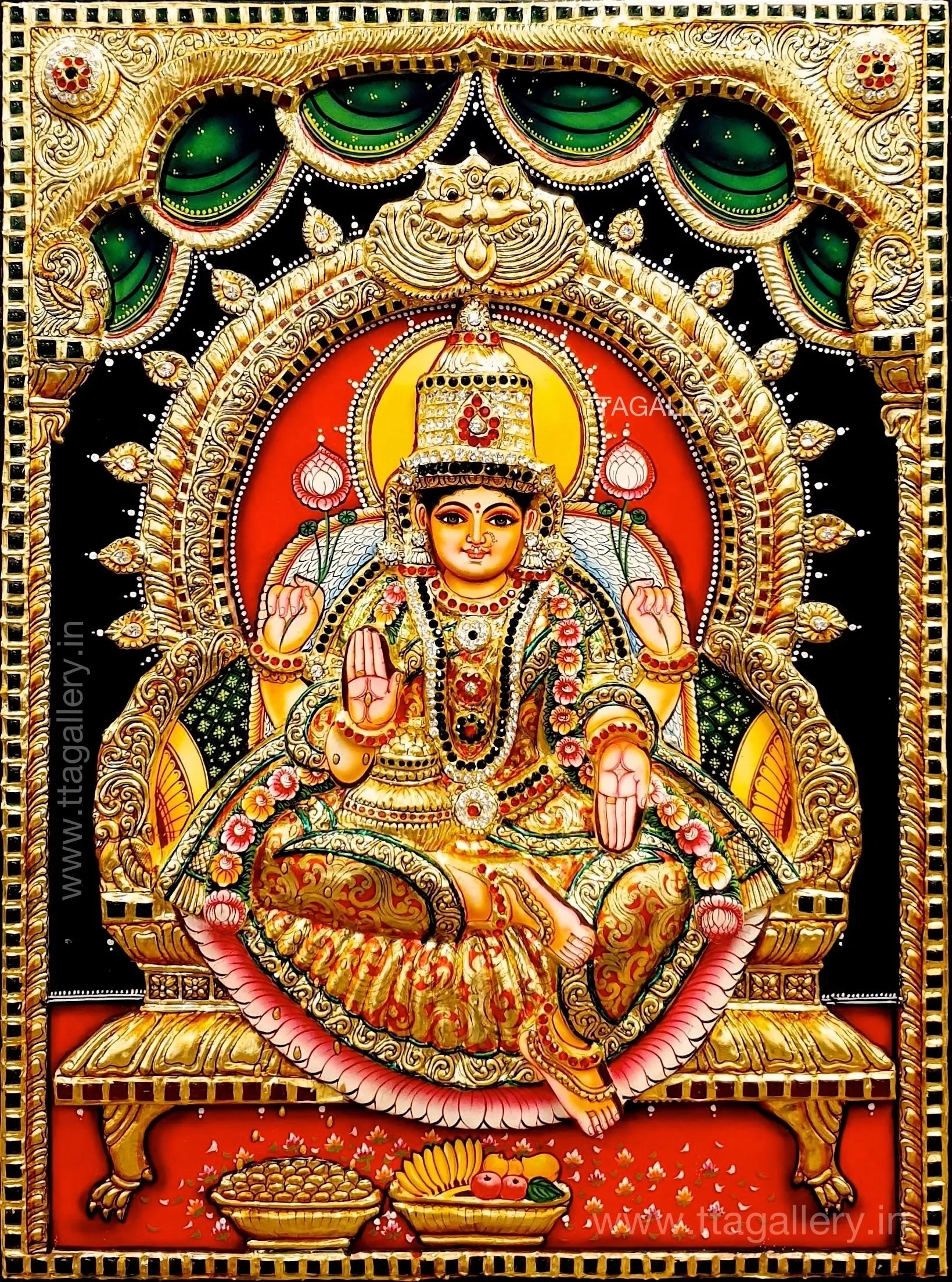 3D Gajalakshmi Tanjore Painting