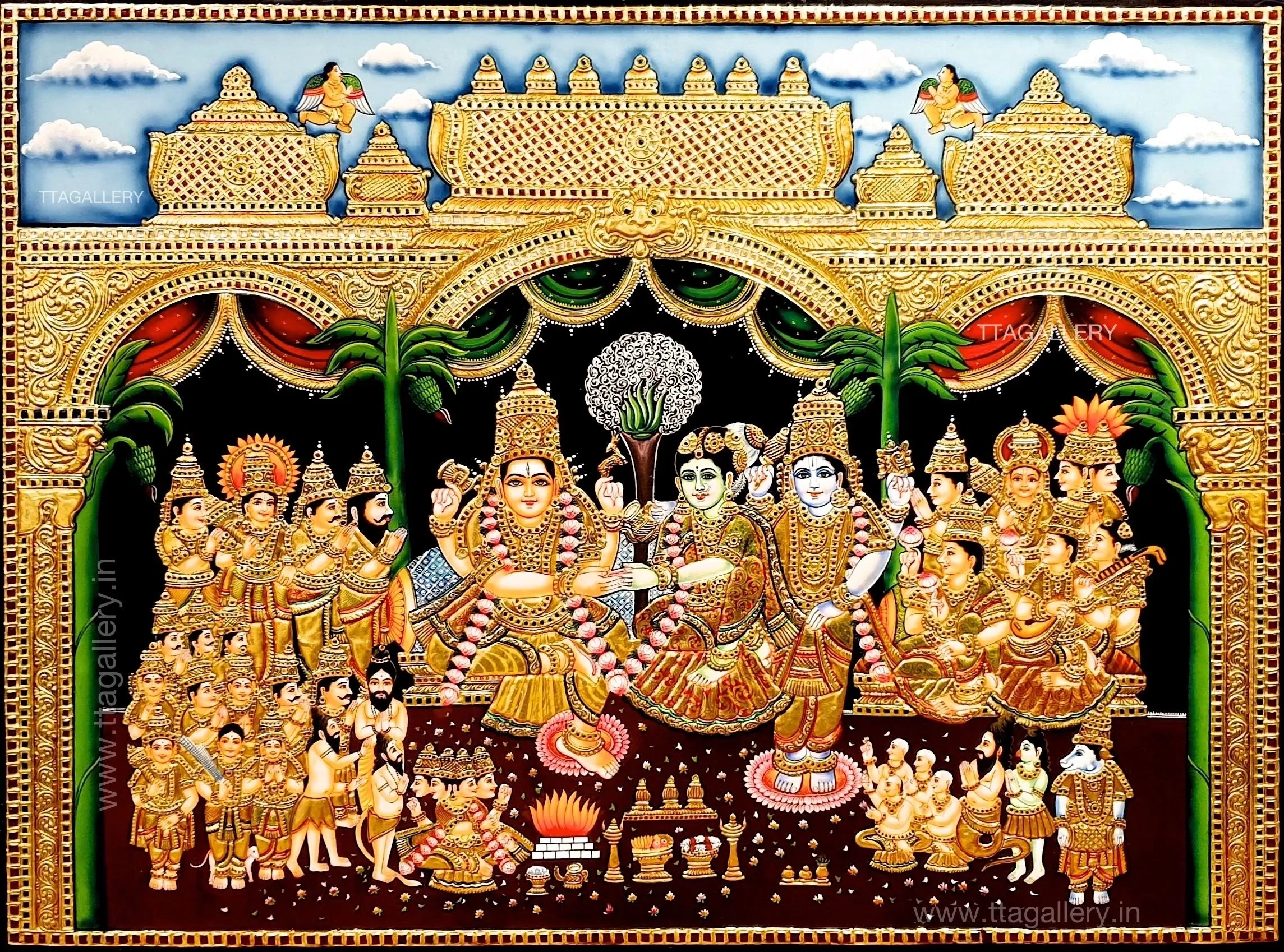Girija Kalyanam Tanjore Painting