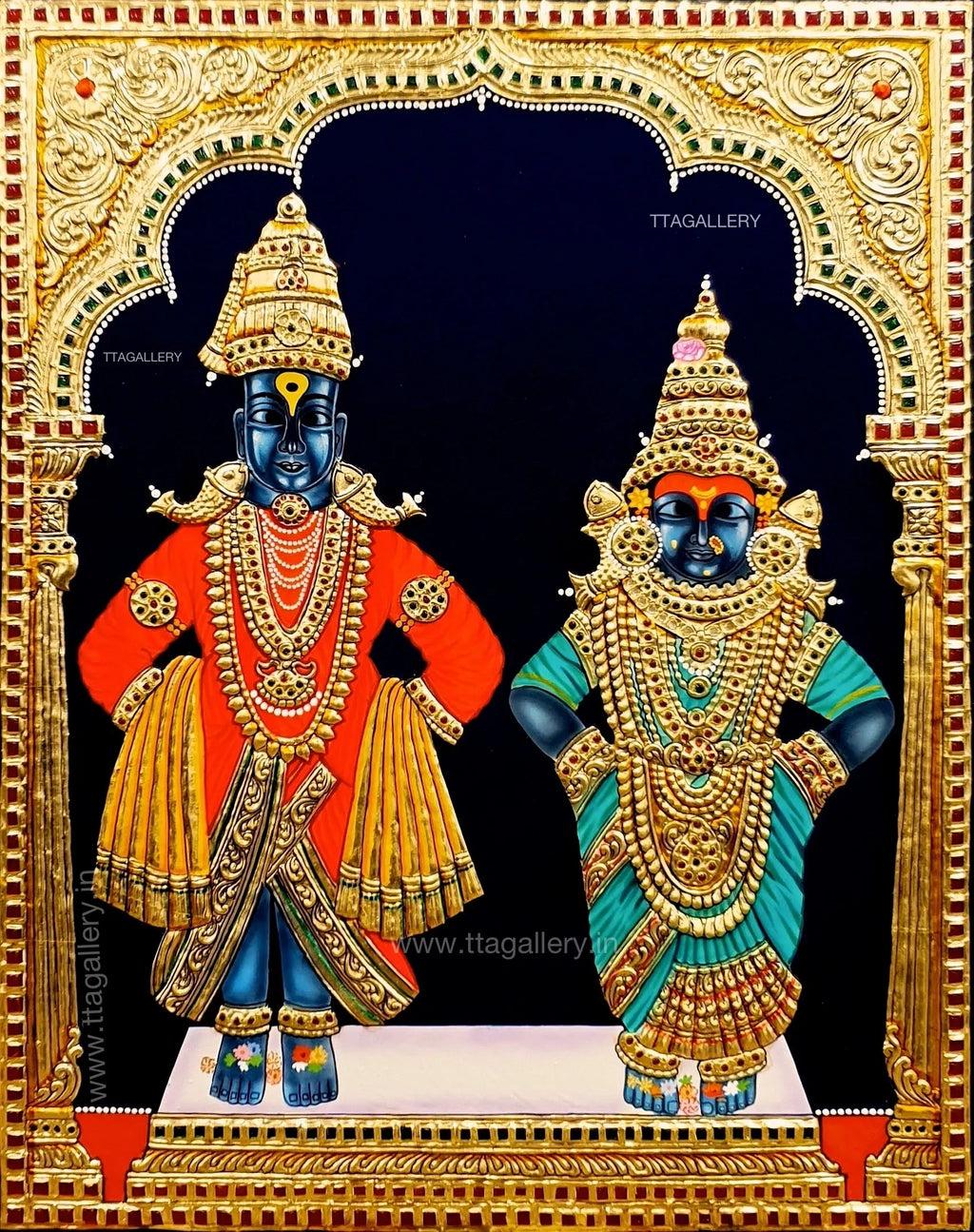 Shree Vitthal Rukmani Tanjore Painting