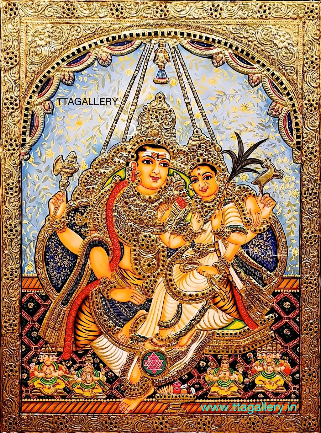 Soundarya Lahari Tanjore Painting