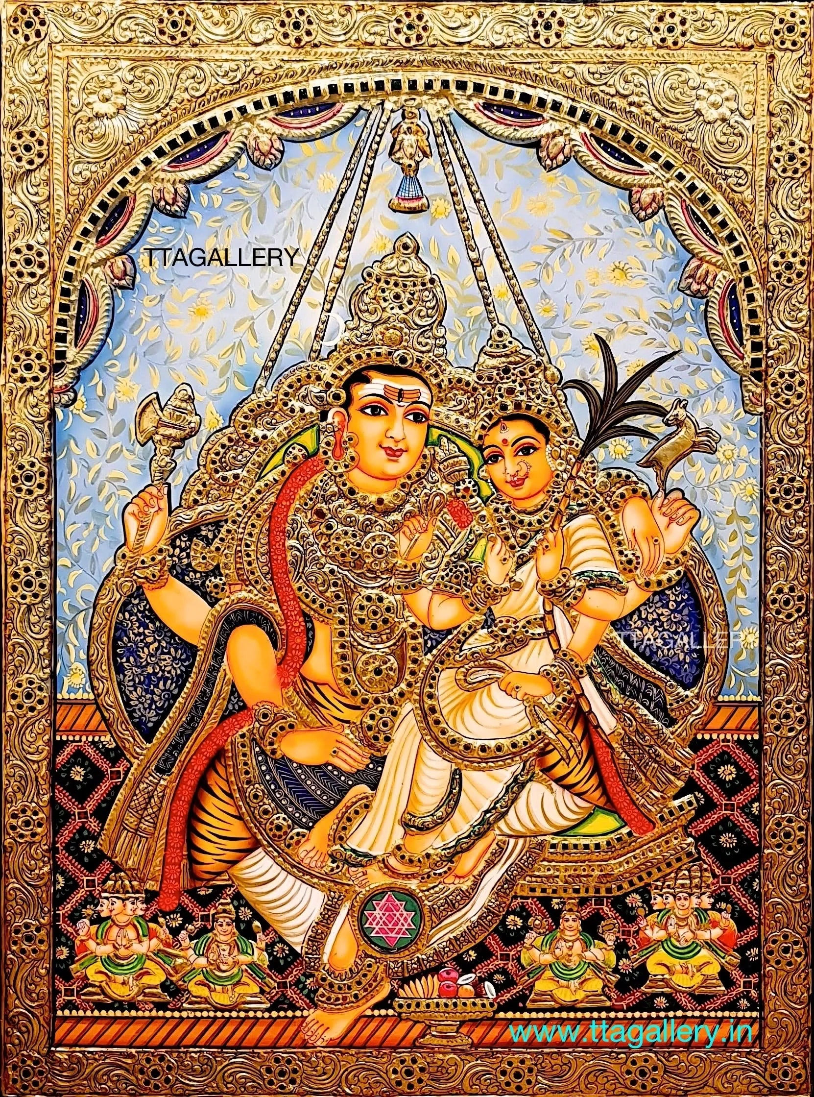 Soundarya Lahari Tanjore Painting