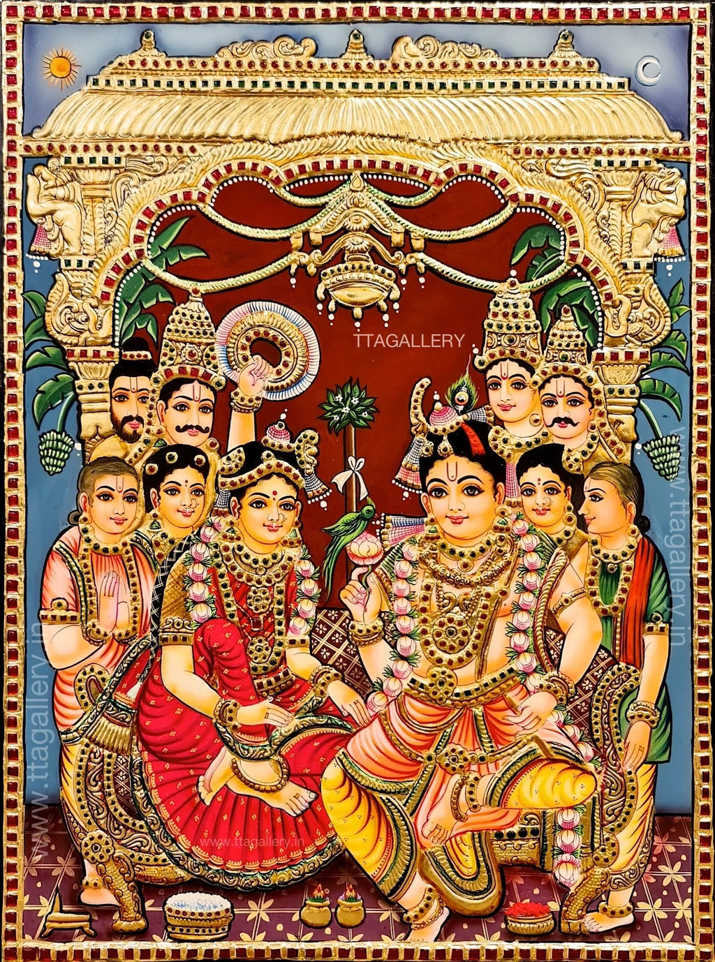 Rukmini Kalyanam Tanjore Painting