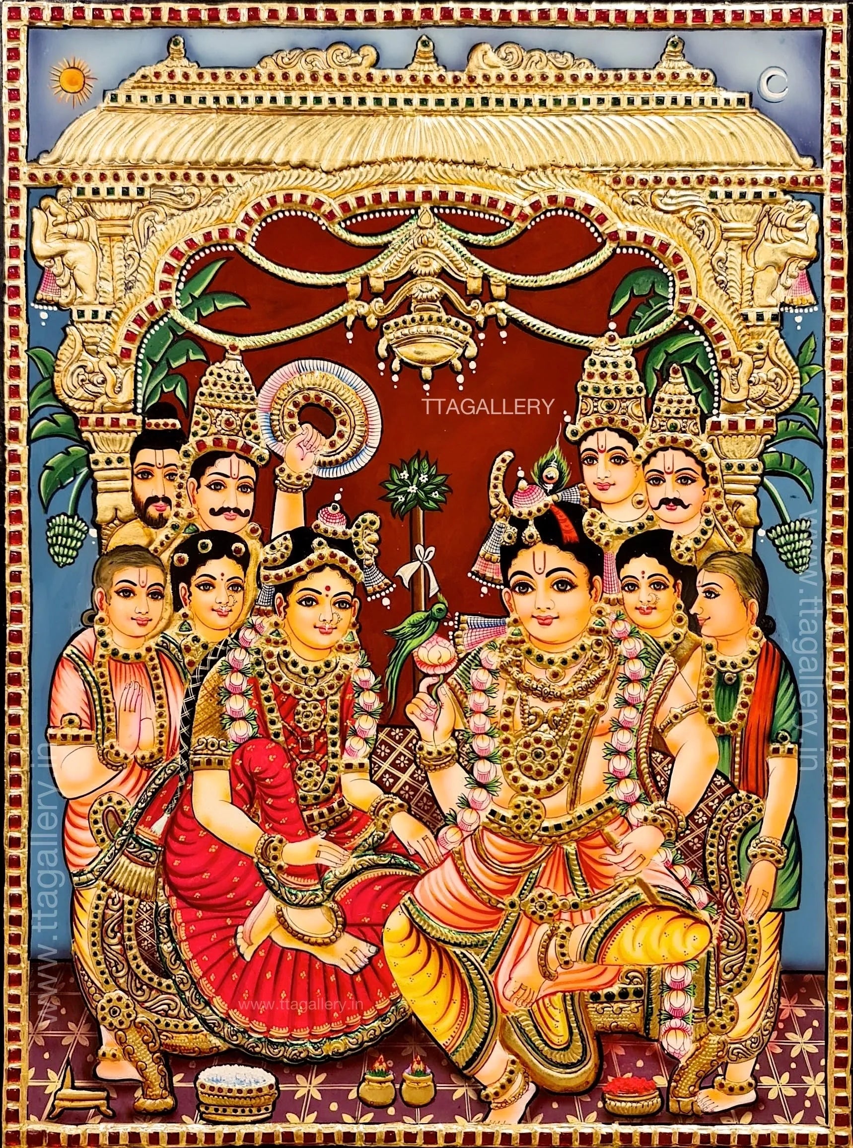 Rukmini Kalyanam Tanjore Painting