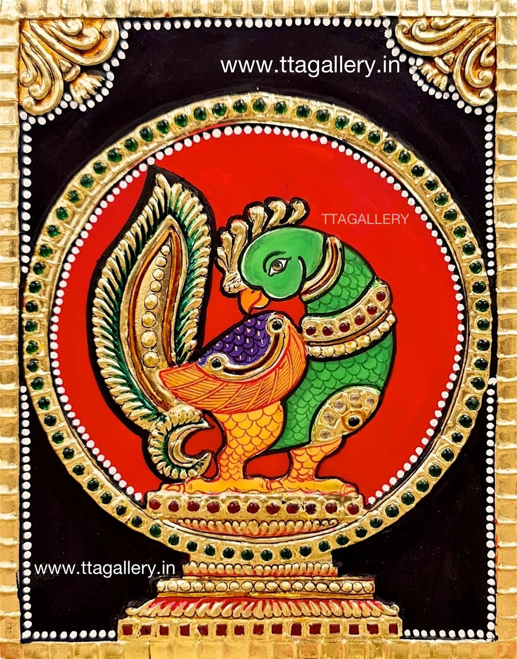 Parrot Tanjore Painting