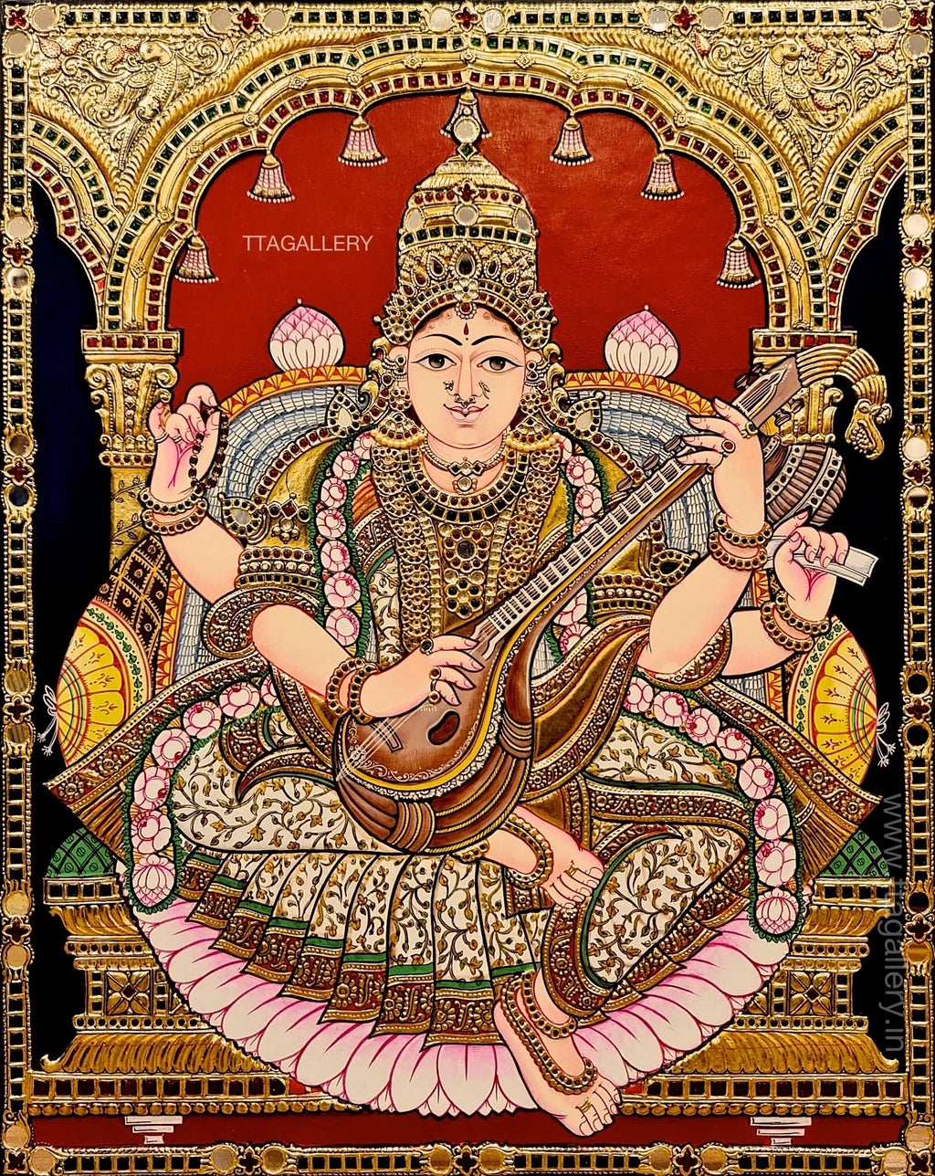 Saraswathi Tanjore Painting