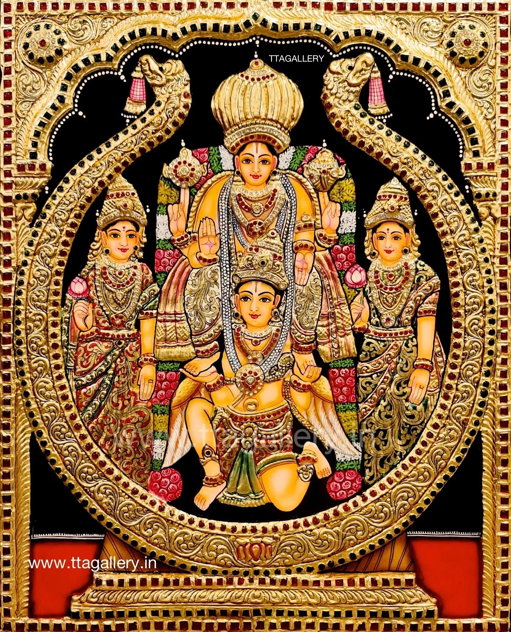 Melkote Cheluvanarayana Swamy Traditional Tanjore Painting