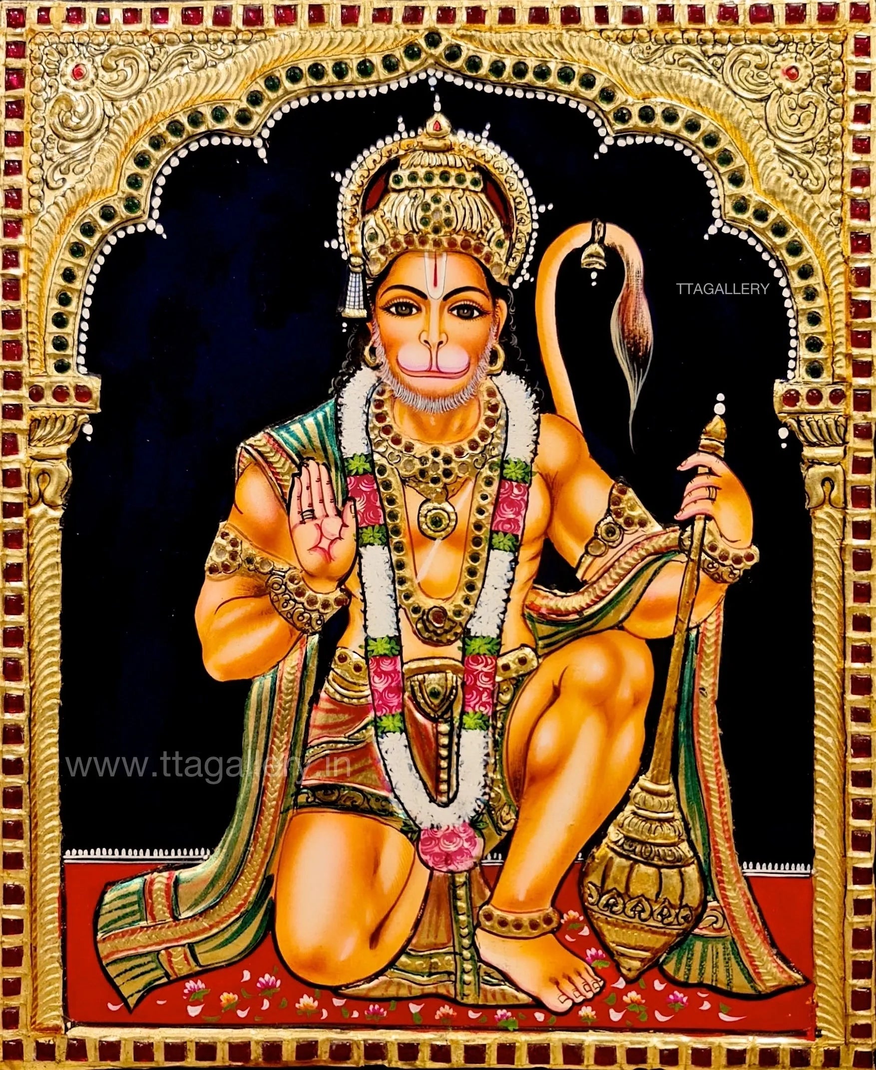 Hanuman Traditional Tanjore Painting