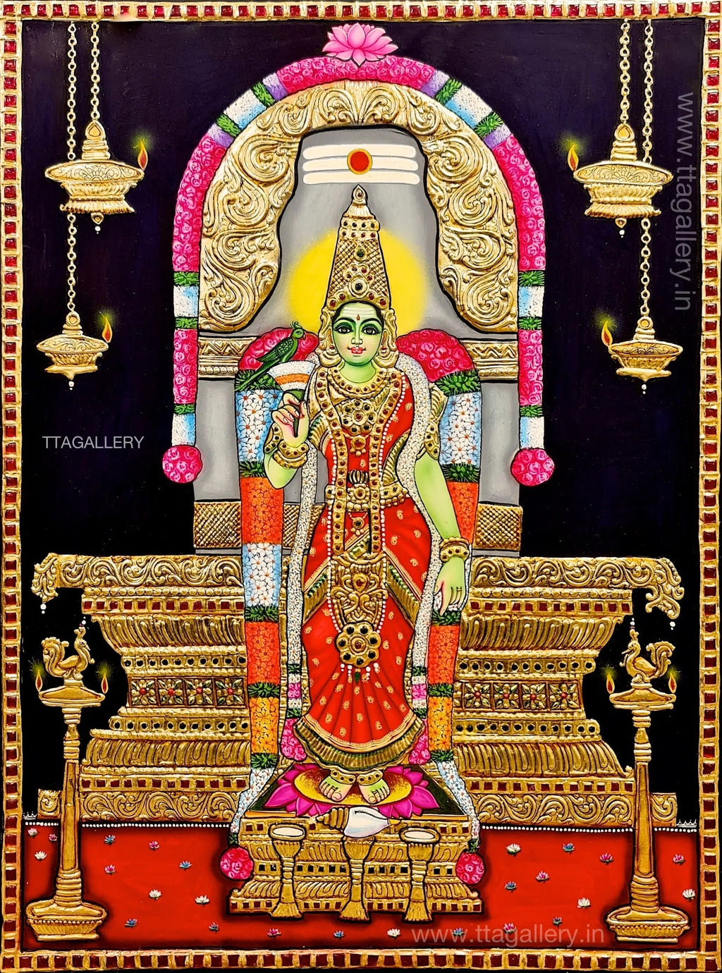 Madurai Meenakshi Tanjore Painting