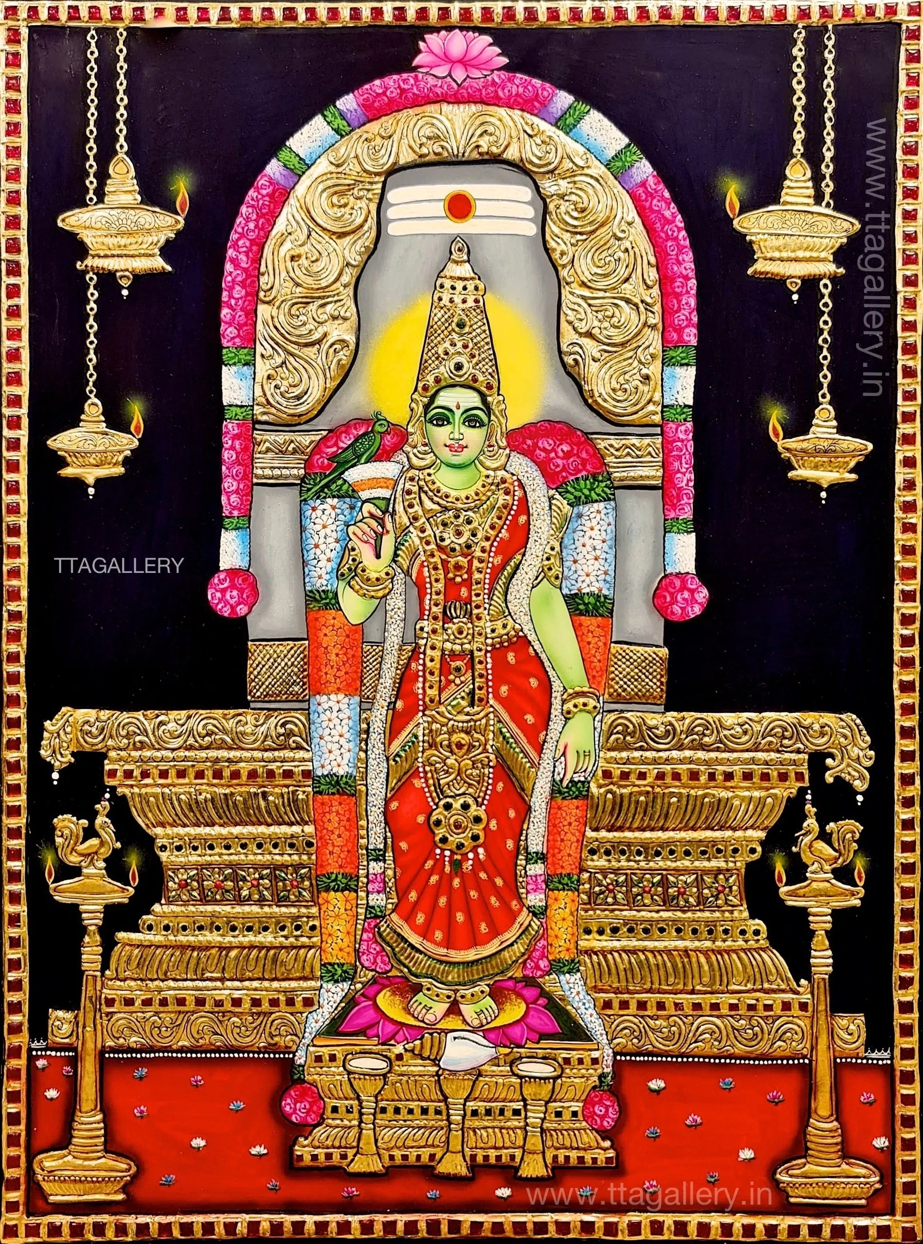 Madurai Meenakshi Tanjore Painting