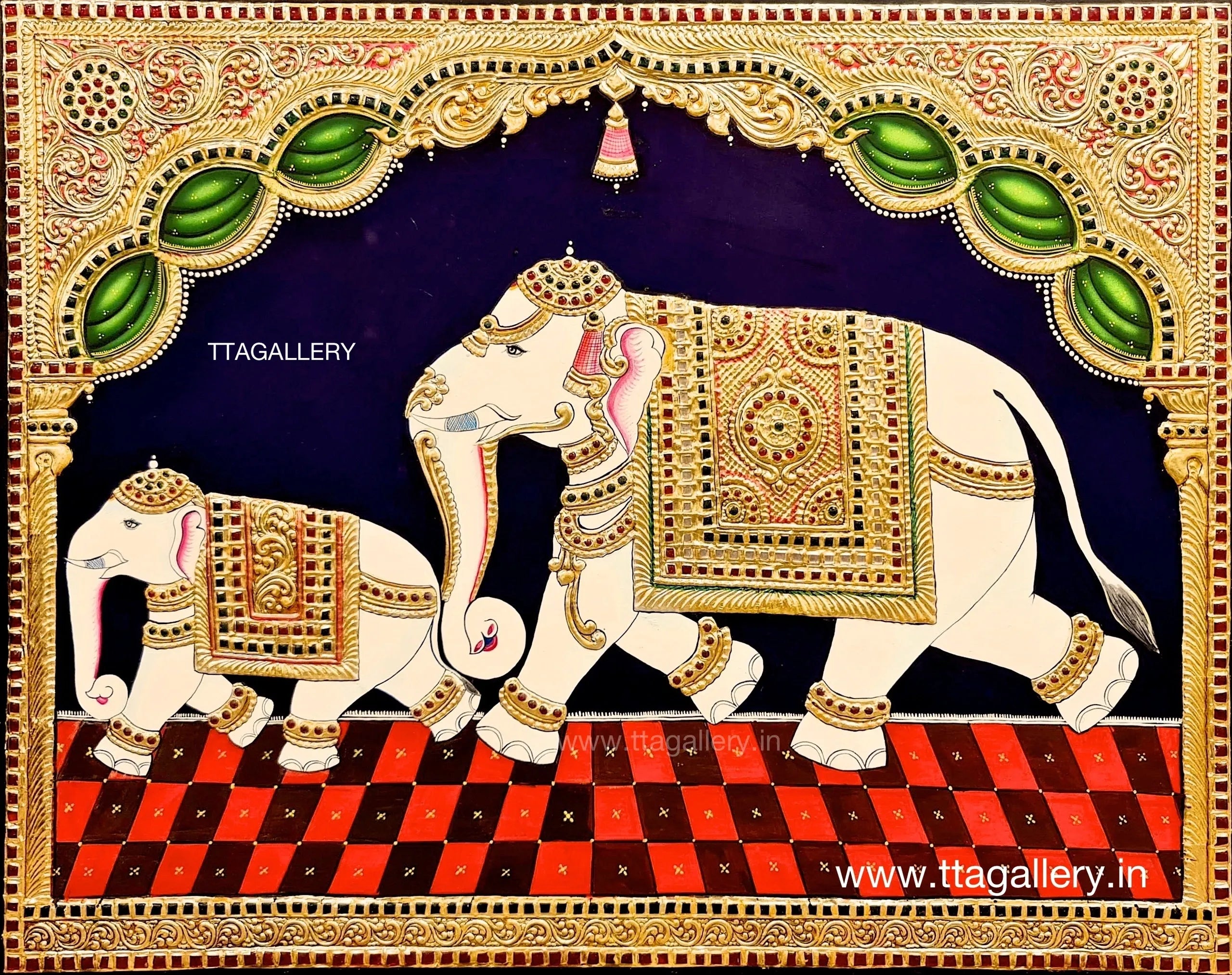 Elephant Tanjore Painting