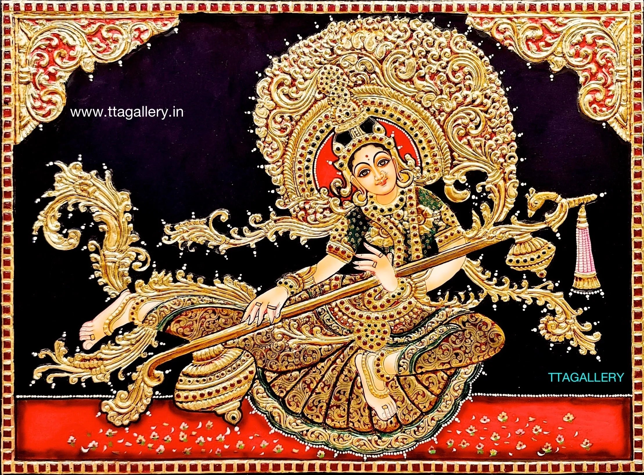Indonesia Saraswati Tanjore Painting