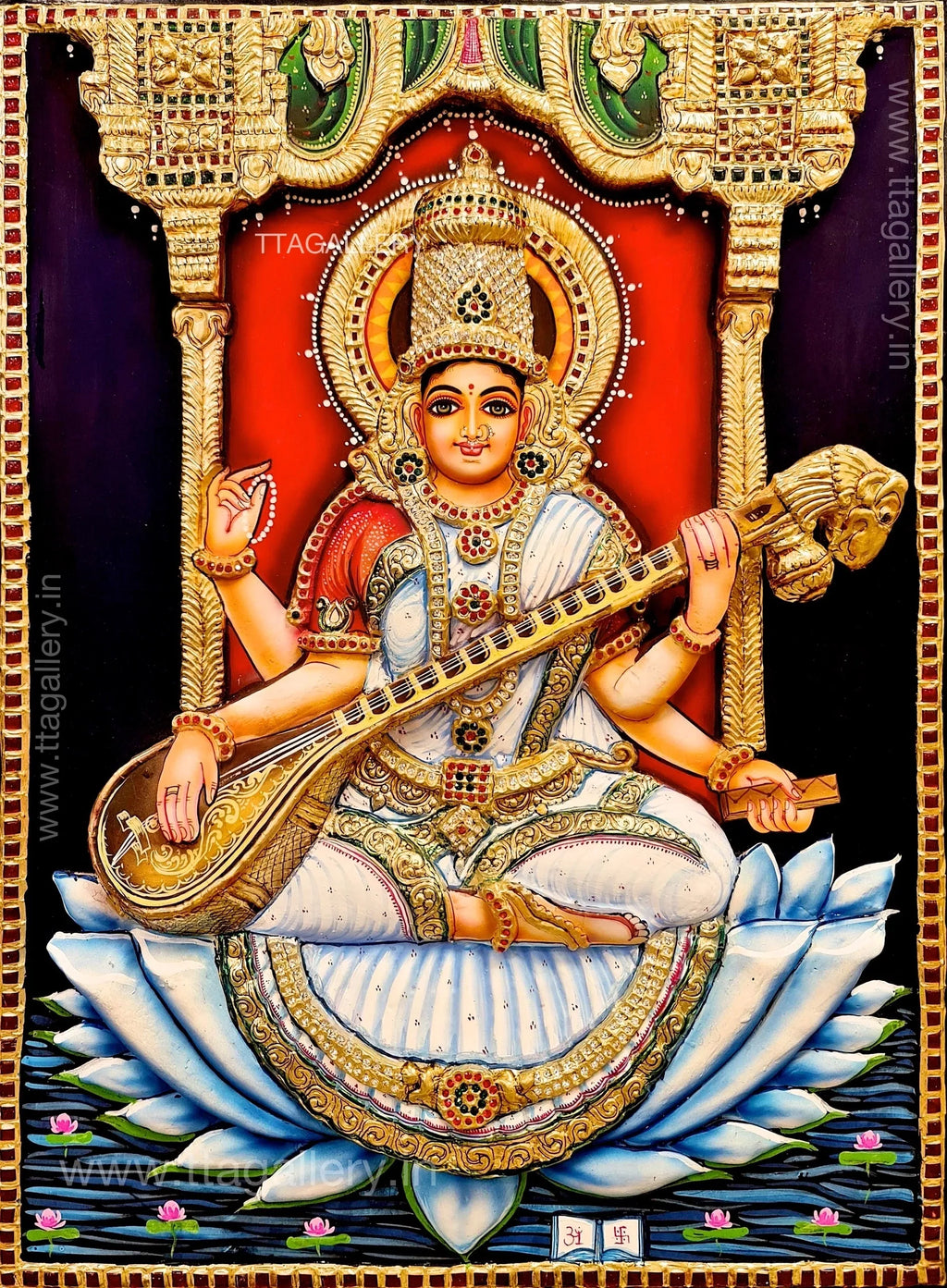 3D Saraswathy Tanjore Painting