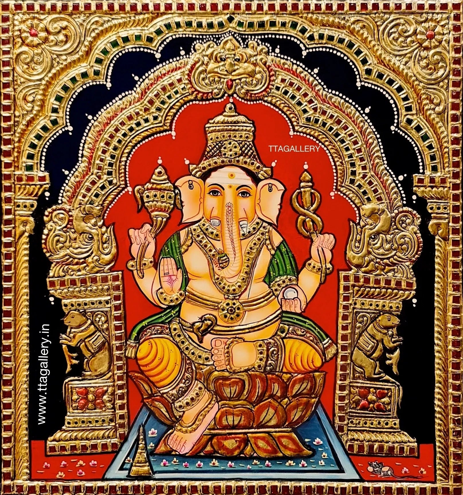 Ganesha Traditional Tanjore Painting