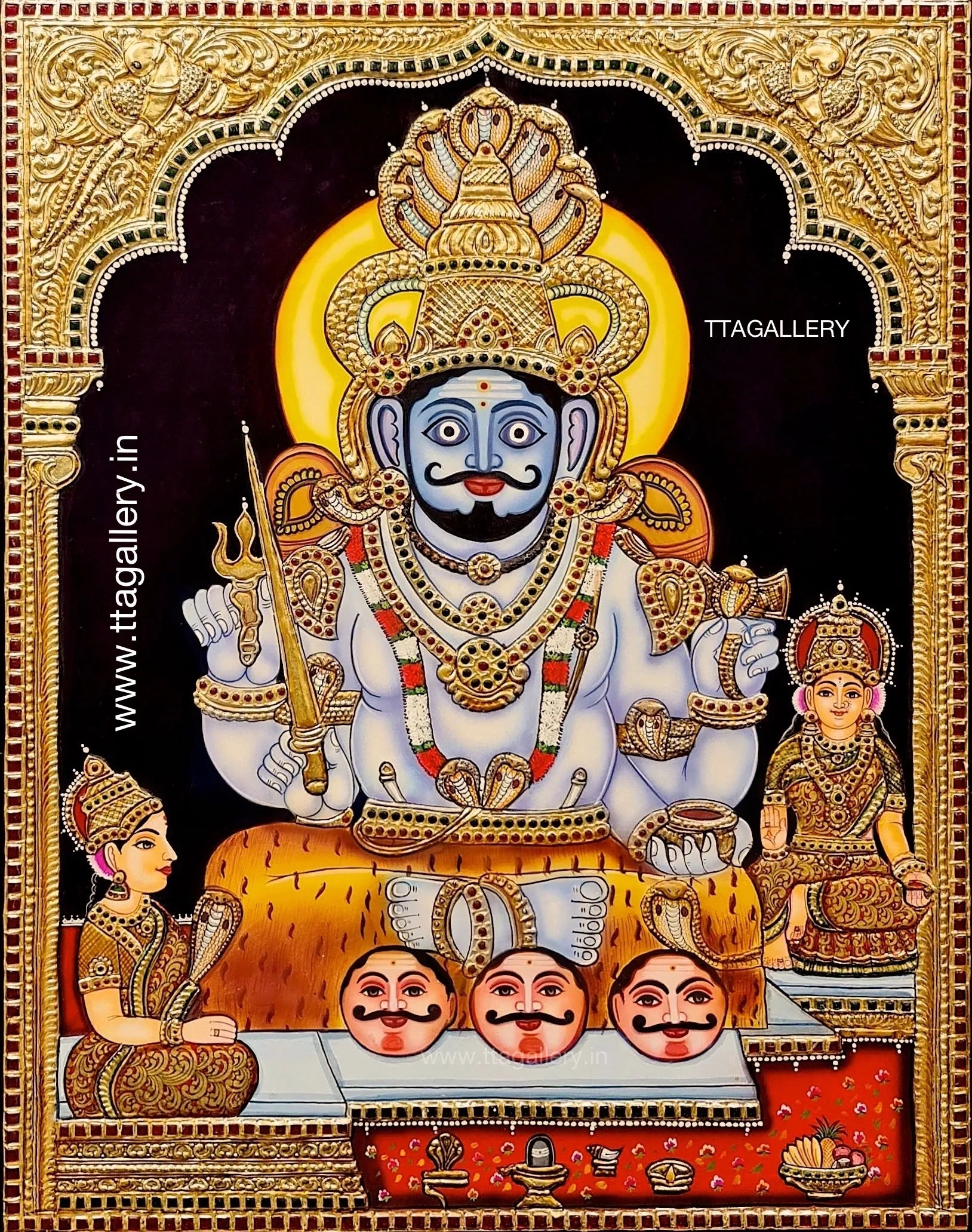 Mallana Swamy Traditional Tanjore Painting