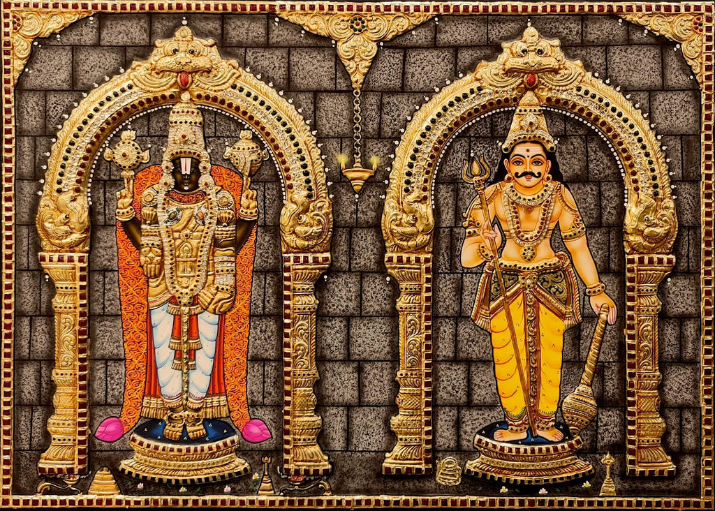 Balaji & Muneeswaran Semi Embossed Tanjore Painting