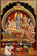 3D Shiva Family Tanjore Painting