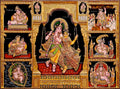 Oonjal Radhakrishna 3D with Pannel Tanjore Painting
