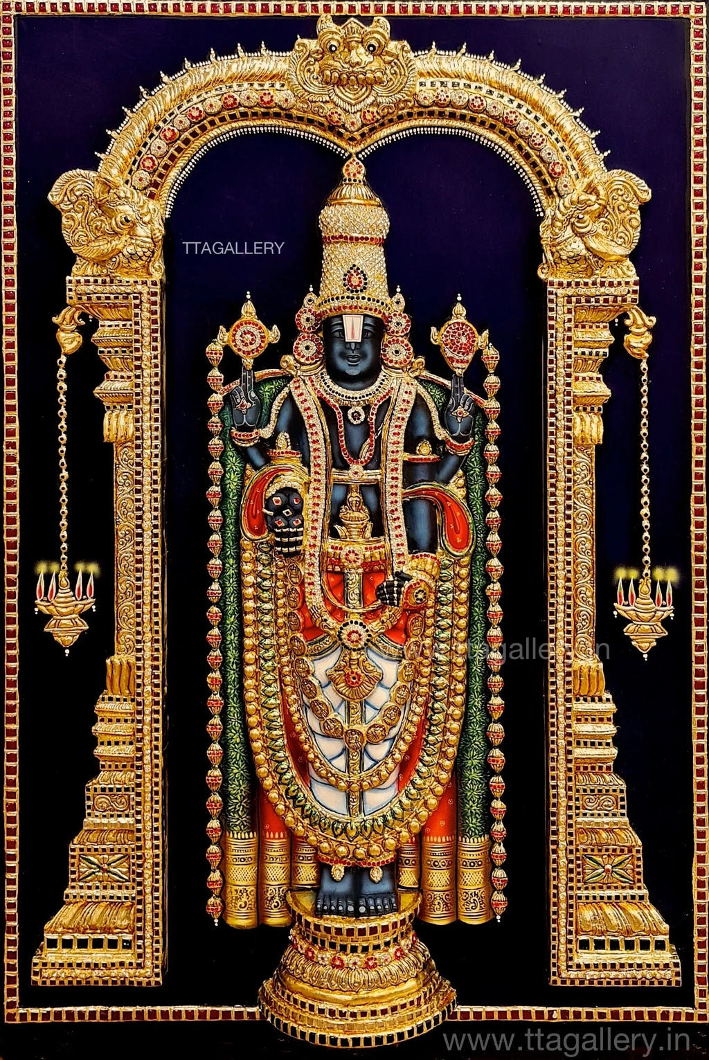 3D Balaji Traditional Tanjore Painting