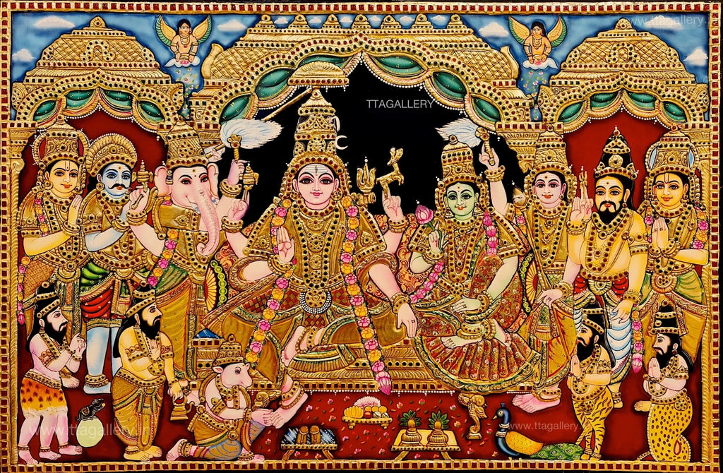 Shiva Dharbar Tanjore Painting