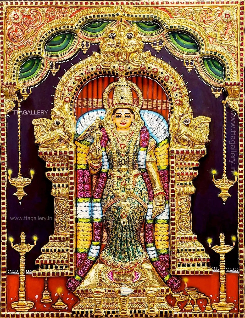 Meenakshi 3D Traditional Tanjore Painting