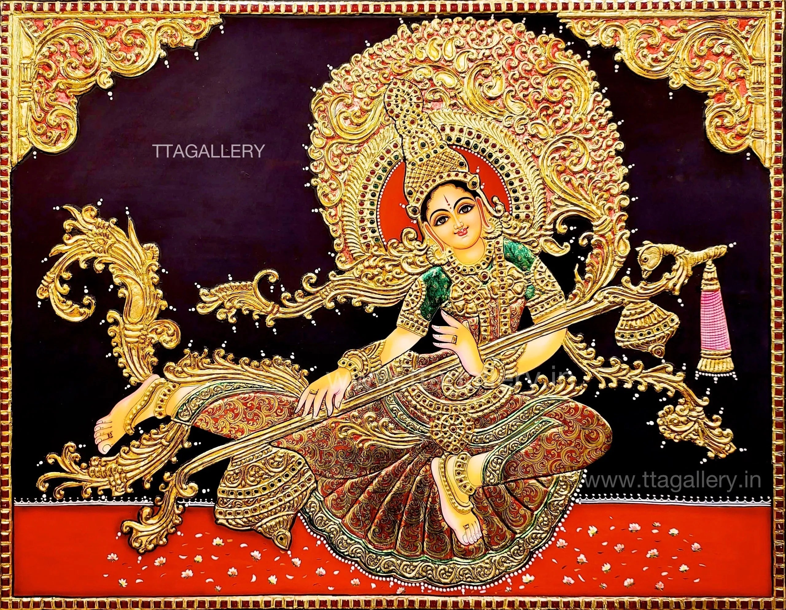 Indonesia Saraswathy Traditional Tanjore Painting
