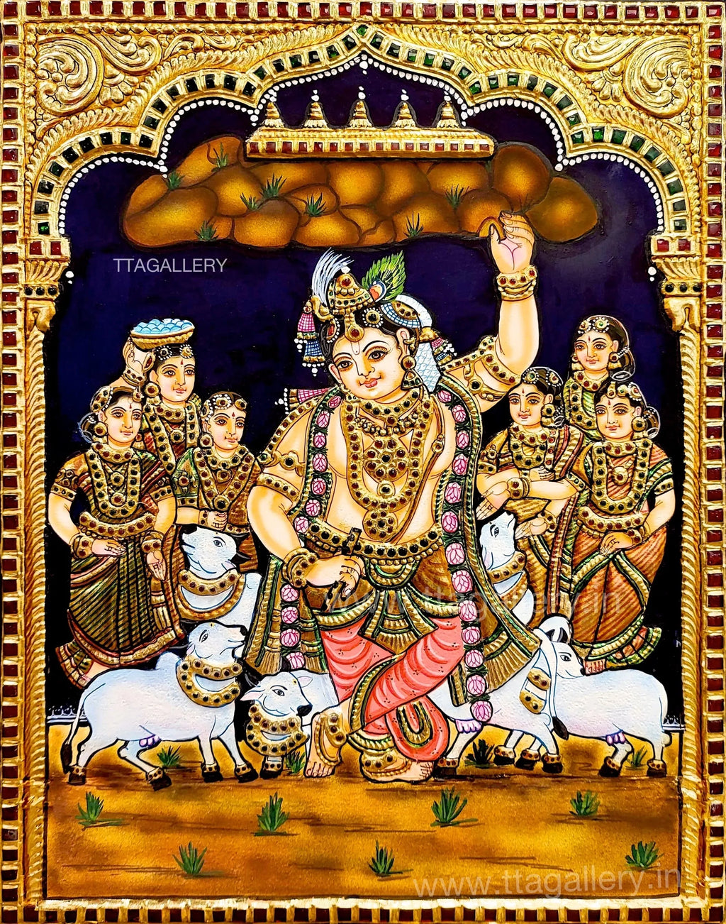 Krishna Traditional Tanjore Painting