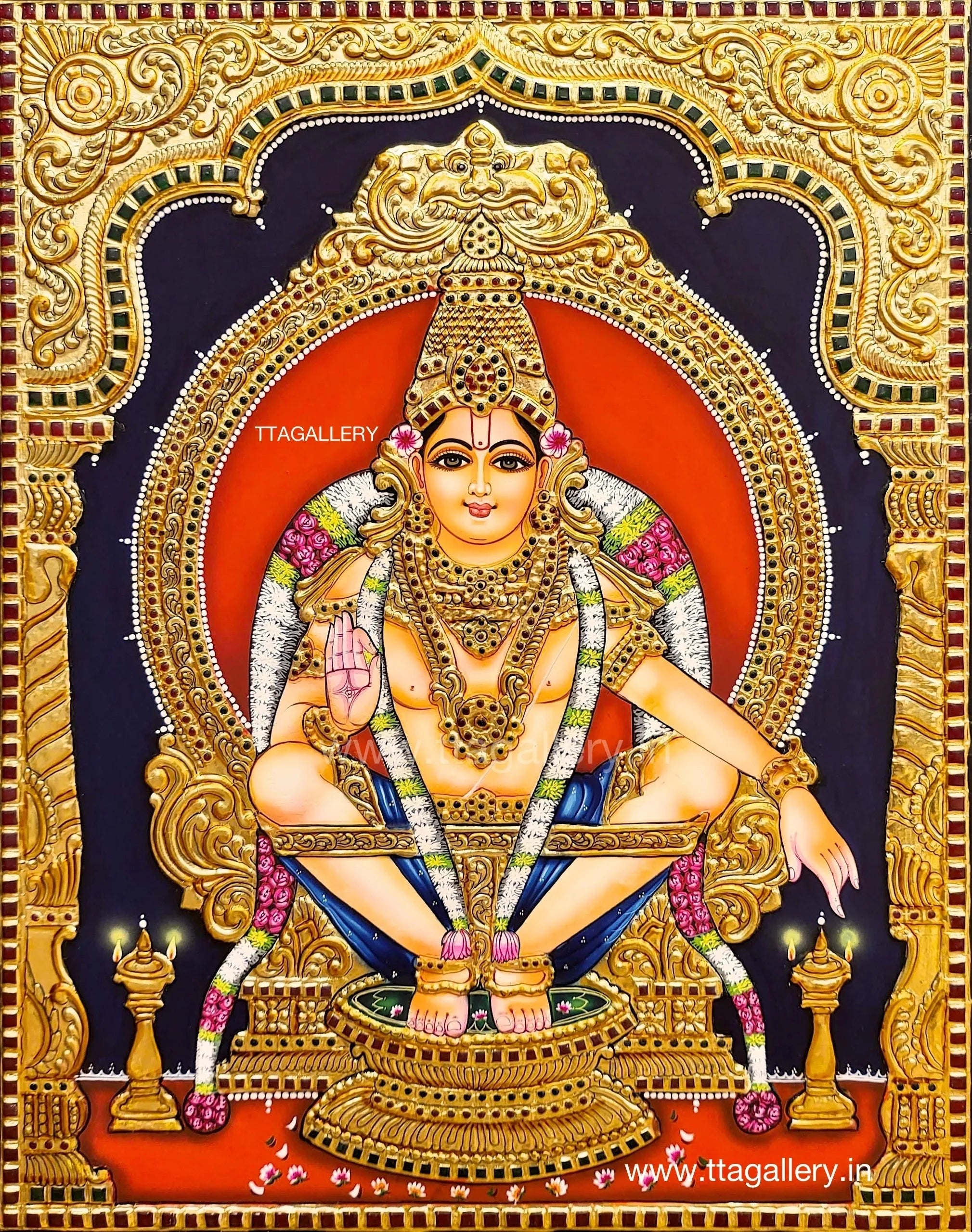 Ayyapan Traditional Tanjore Painting