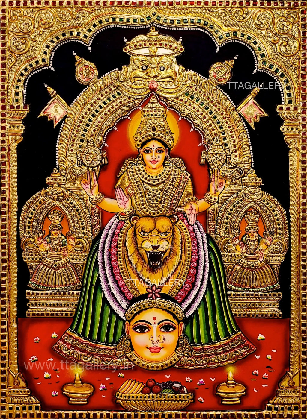 Kollur Mookambika Tanjore Painting