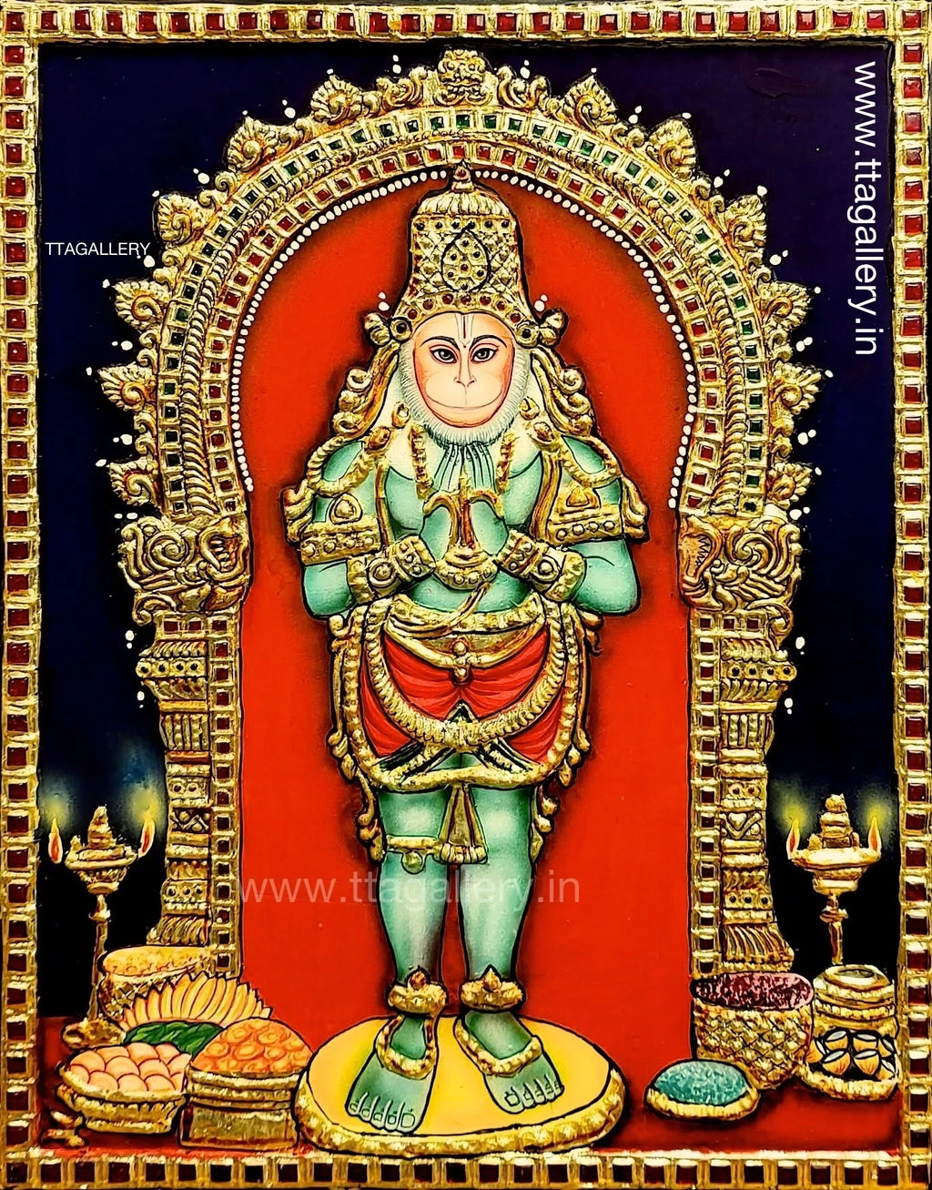 Hanuman Traditional Tanjore Painting