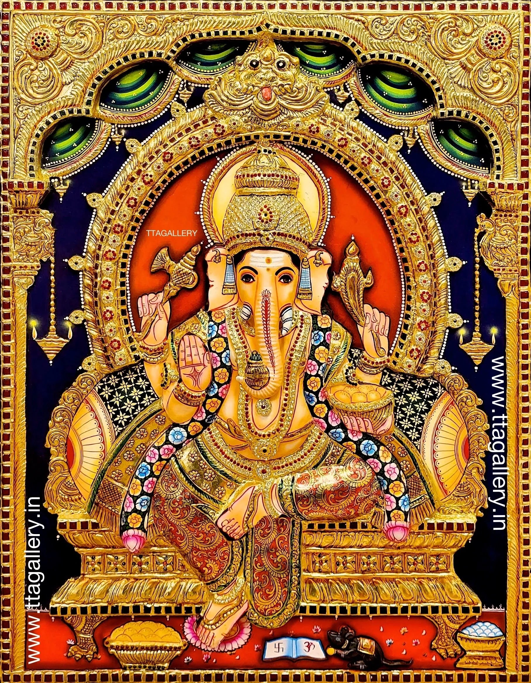 3D Ganesha Tanjore Painting
