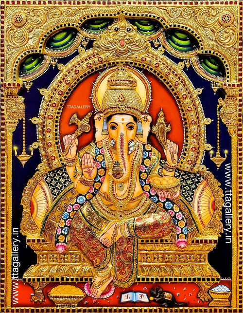 3D Ganesha Tanjore Painting