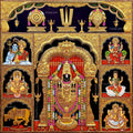 Pooja Painting Antique finish Semi Embossed Tanjore Painting
