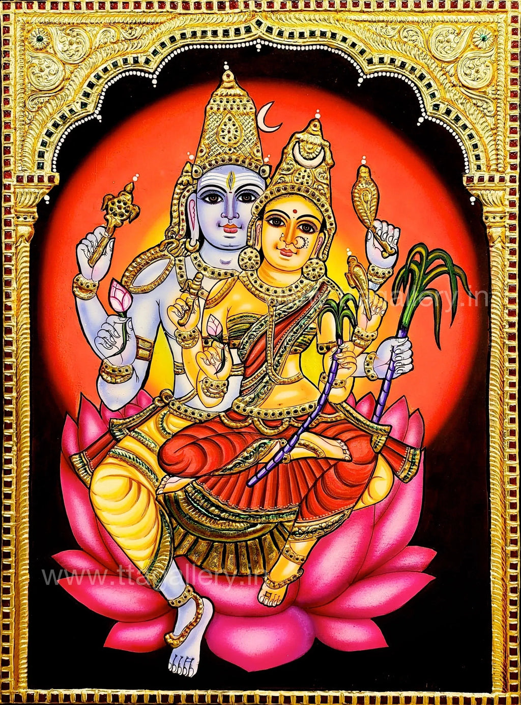 Soundarya Lahari Traditional Tanjore Painting